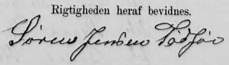 Søren Jensens underskrift